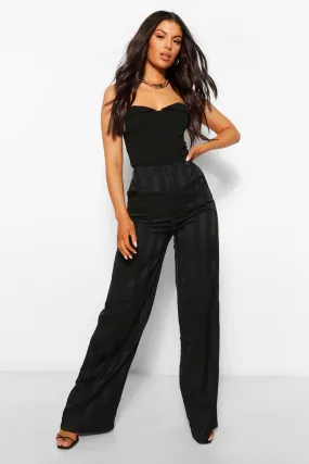 Metallic Stripe Wide Leg Pants