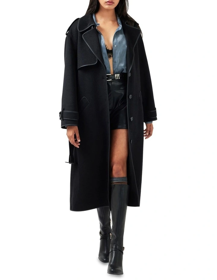 Million Reasons Belted Coat in Black