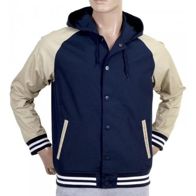 Navy Campbell Jacket with Looser Ribbed Waistband and Sleeve Cuffs