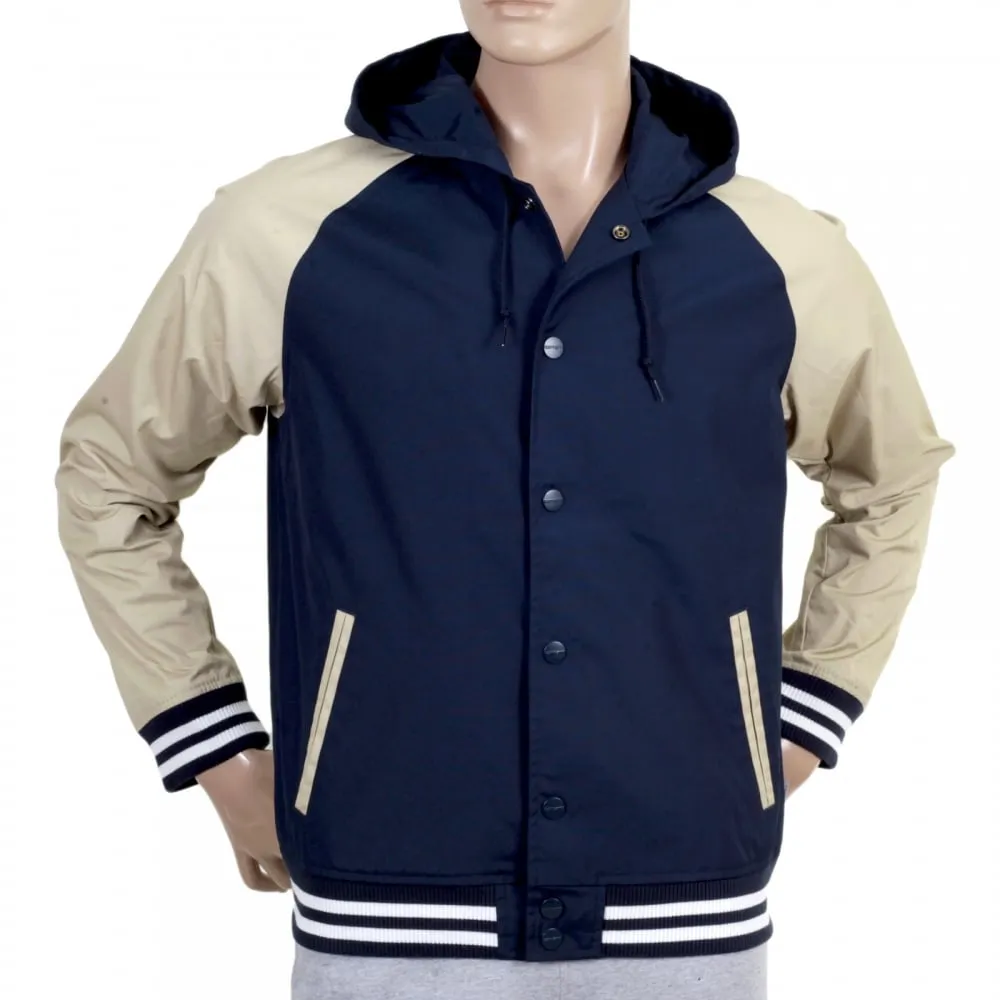 Navy Campbell Jacket with Looser Ribbed Waistband and Sleeve Cuffs