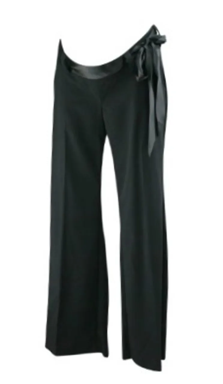 *New* Black Motherhood Maternity Flare Career Pants with Satin Ribbon Belt (Size Small)