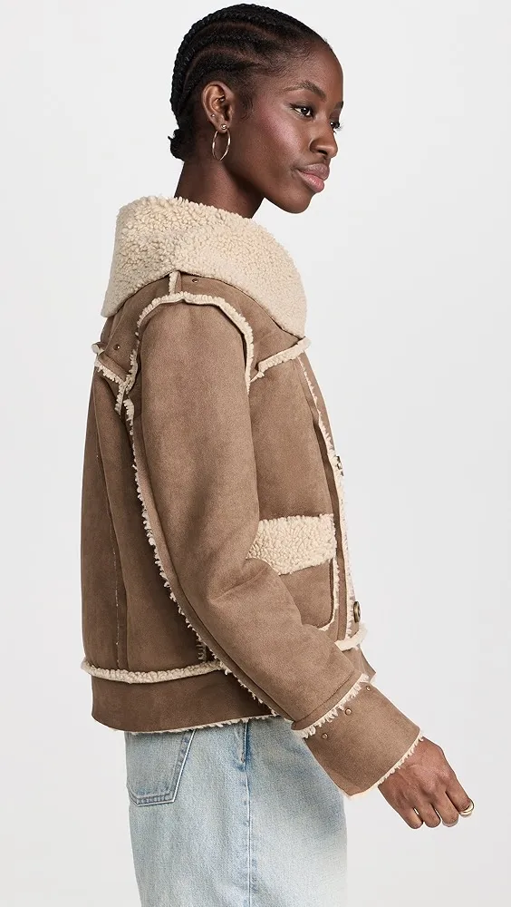 NSF   Hazel Faux Shearling Pea Coat 