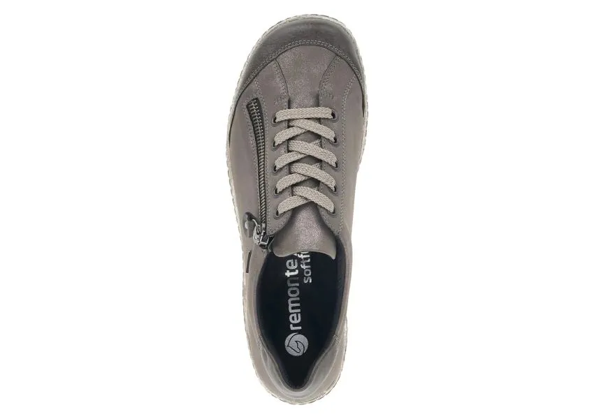 Ottawa Grey Leather Lace-Up Sneaker