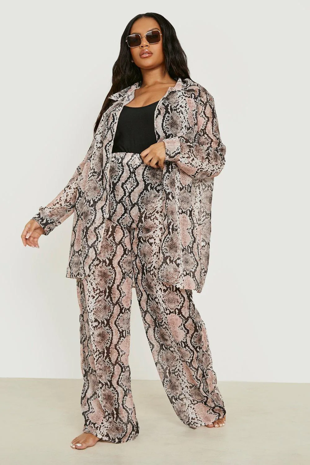 Plus Snake Print Beach Pants