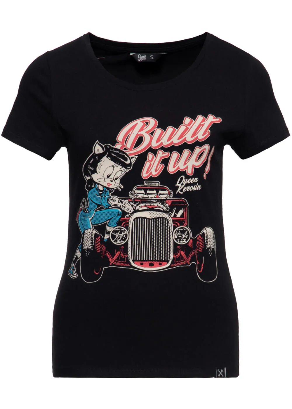 Queen Kerosin Built It Up Girly T-Shirt Black