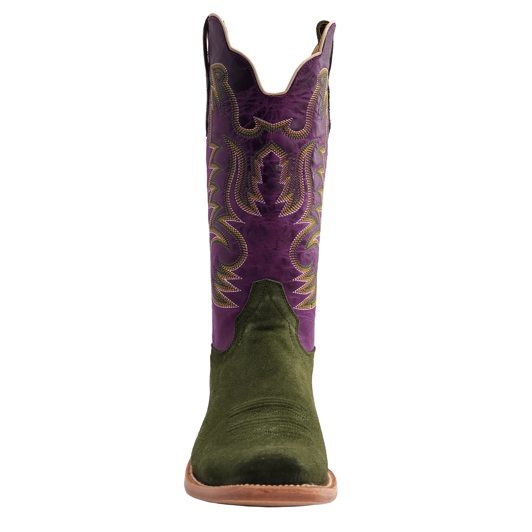 R. Watson Women’s Forest Green Rough Out Electric Purple Cowhide Boot