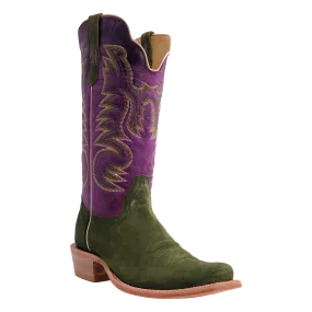 R. Watson Women’s Forest Green Rough Out Electric Purple Cowhide Boot