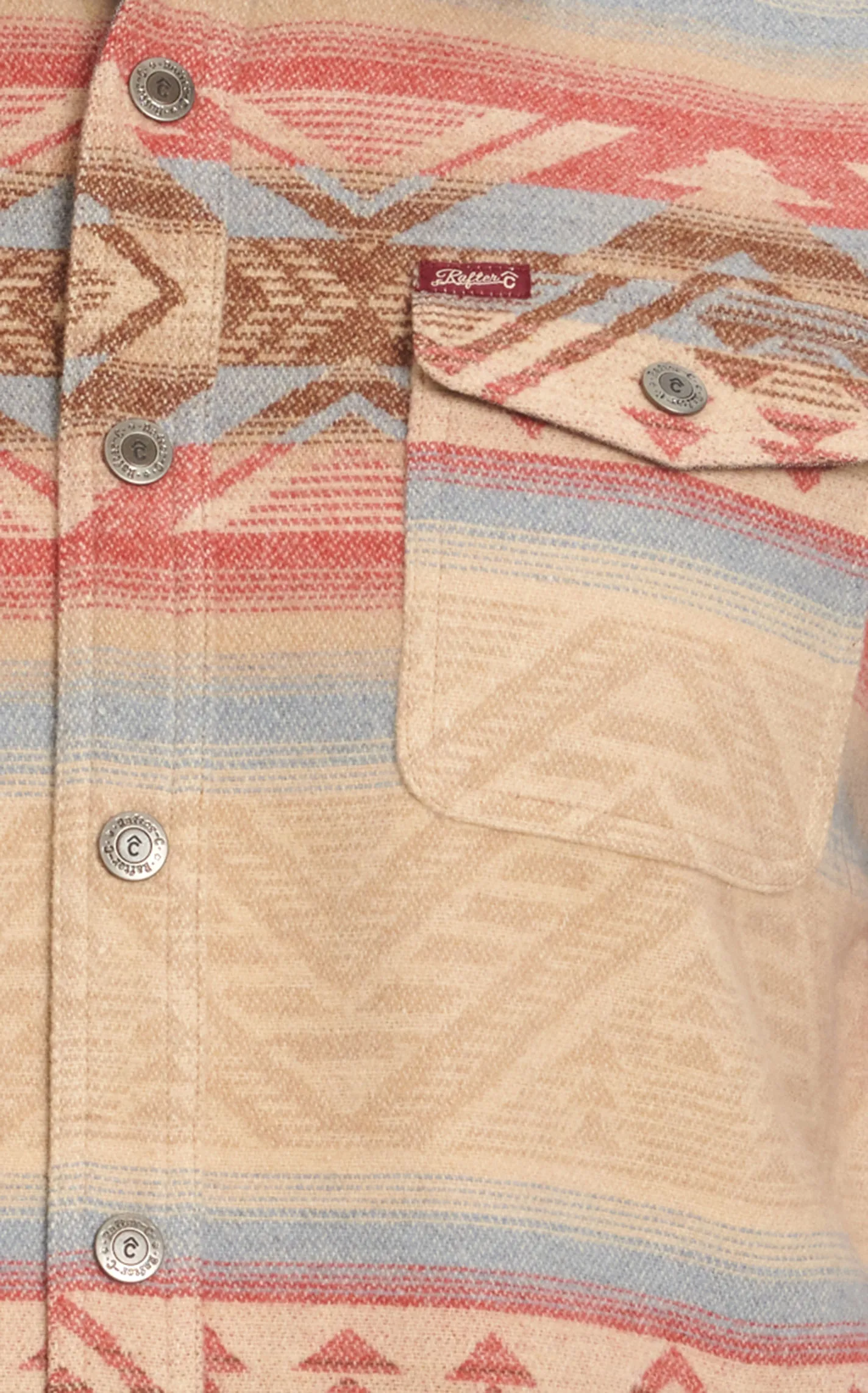 Rafter C Red Dirt Collection Men's Sandy Tan Aztec Blanket Print Shirt Jacket