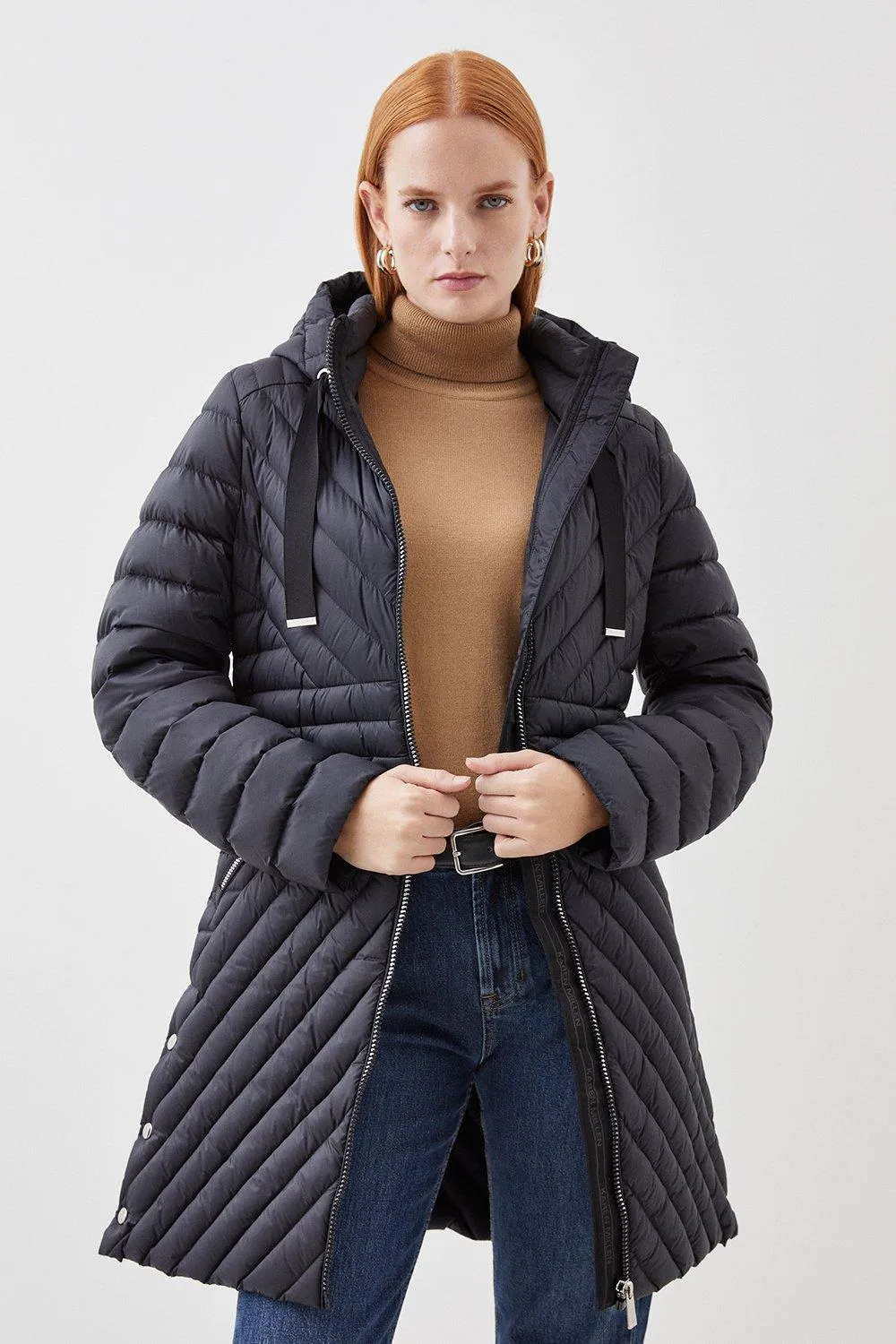 Real Down Packable Coat | Karen Millen