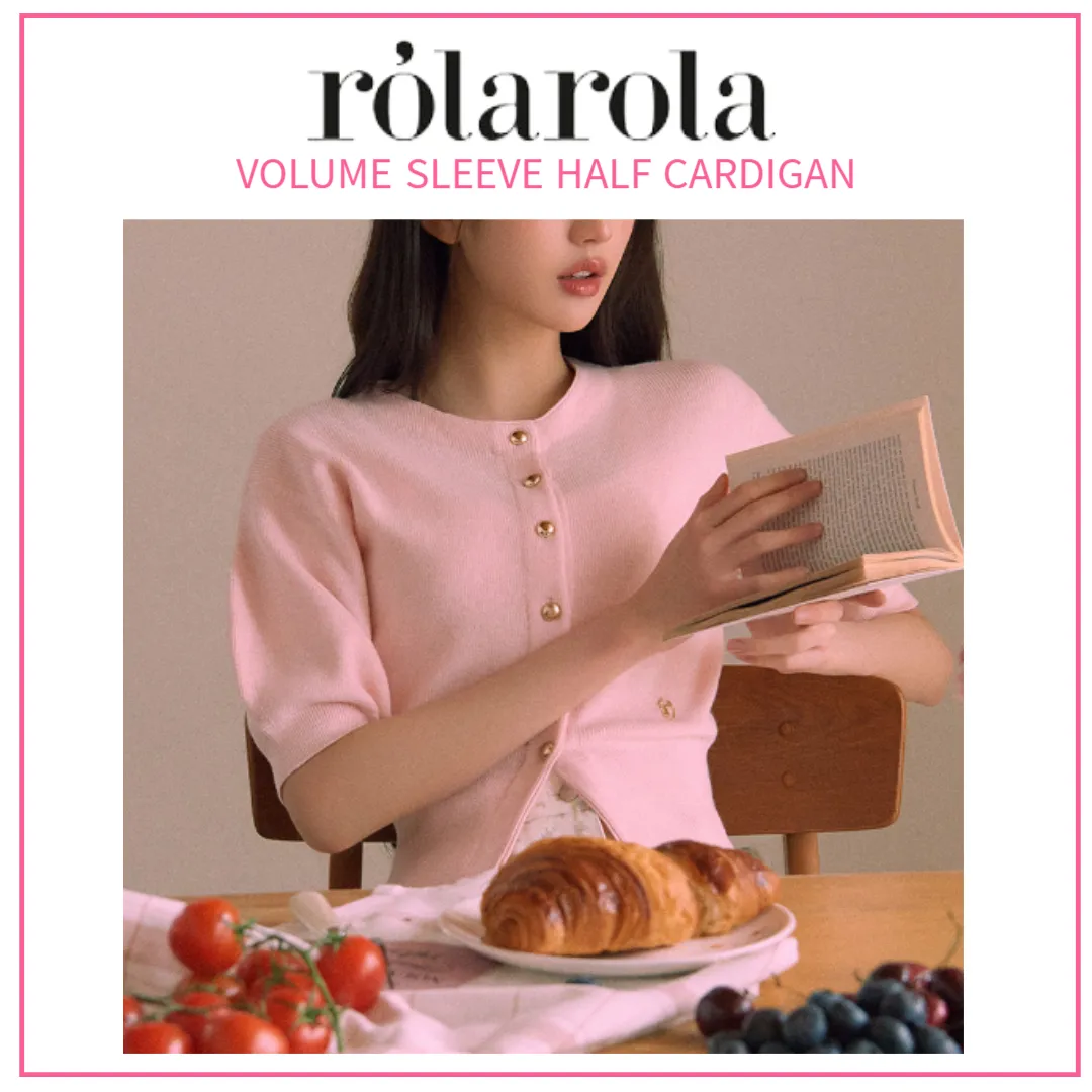 rolarola  |Short Sleeves Party Style Elegant Style Puff Sleeves Logo