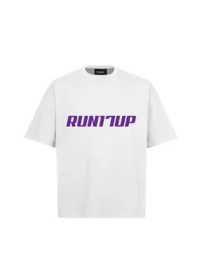 Run17Up Purple Logo White T-Shirt