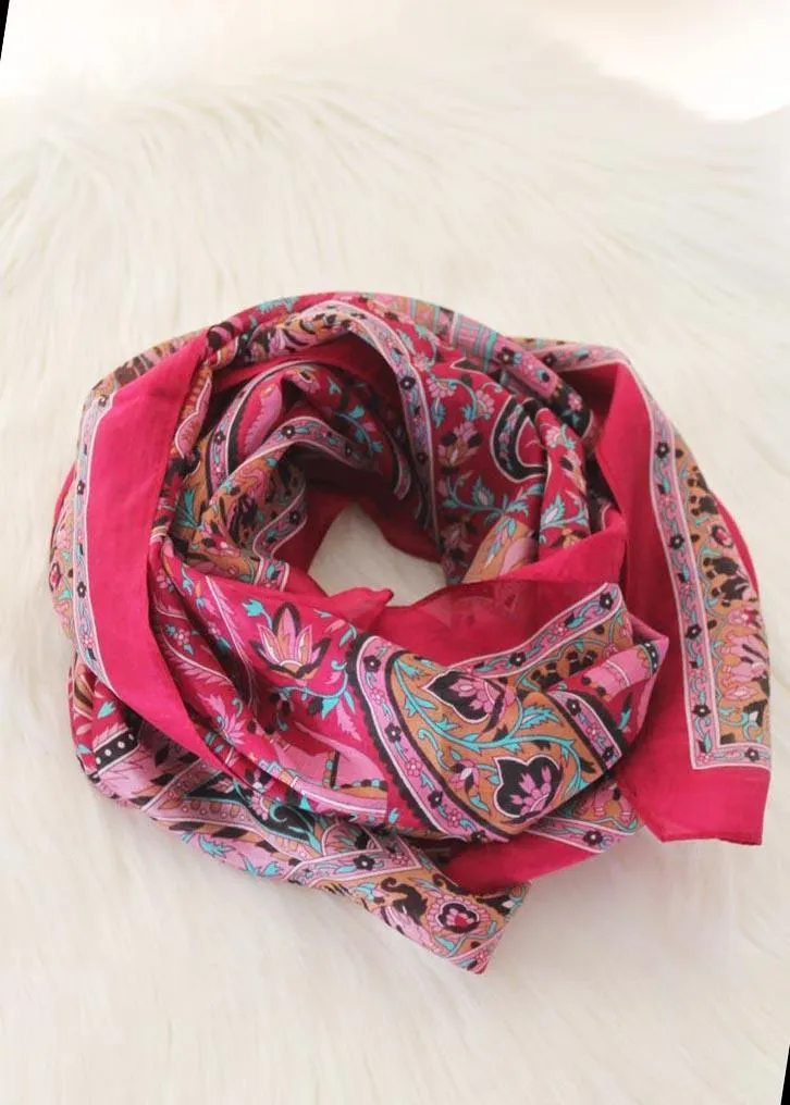 Sambar Silk Scarf - Pink