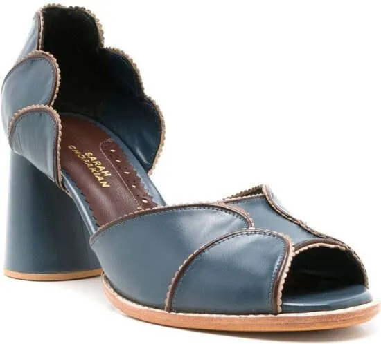 Sarah Chofakian Pattrice 65mm scallop-edge sandals Blue