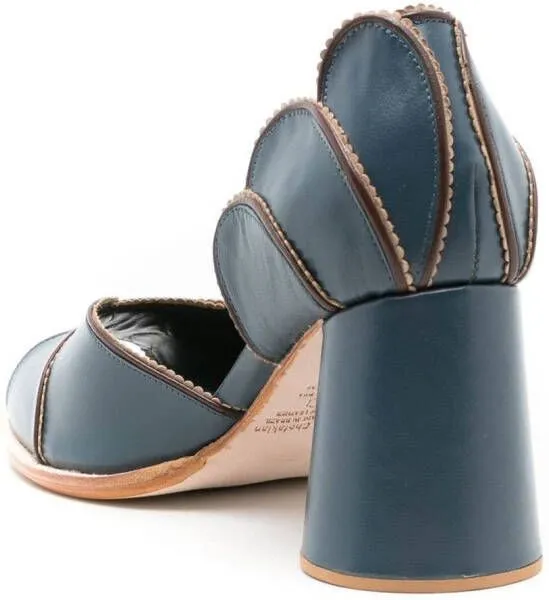 Sarah Chofakian Pattrice 65mm scallop-edge sandals Blue