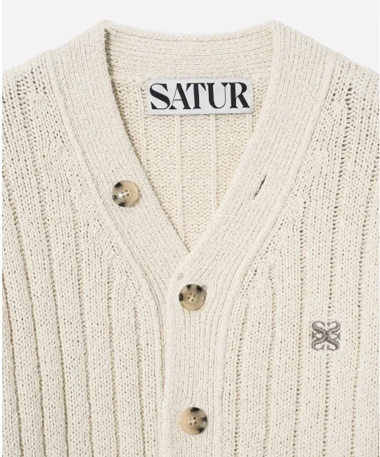 SATUR  |Cotton Logo Cardigans