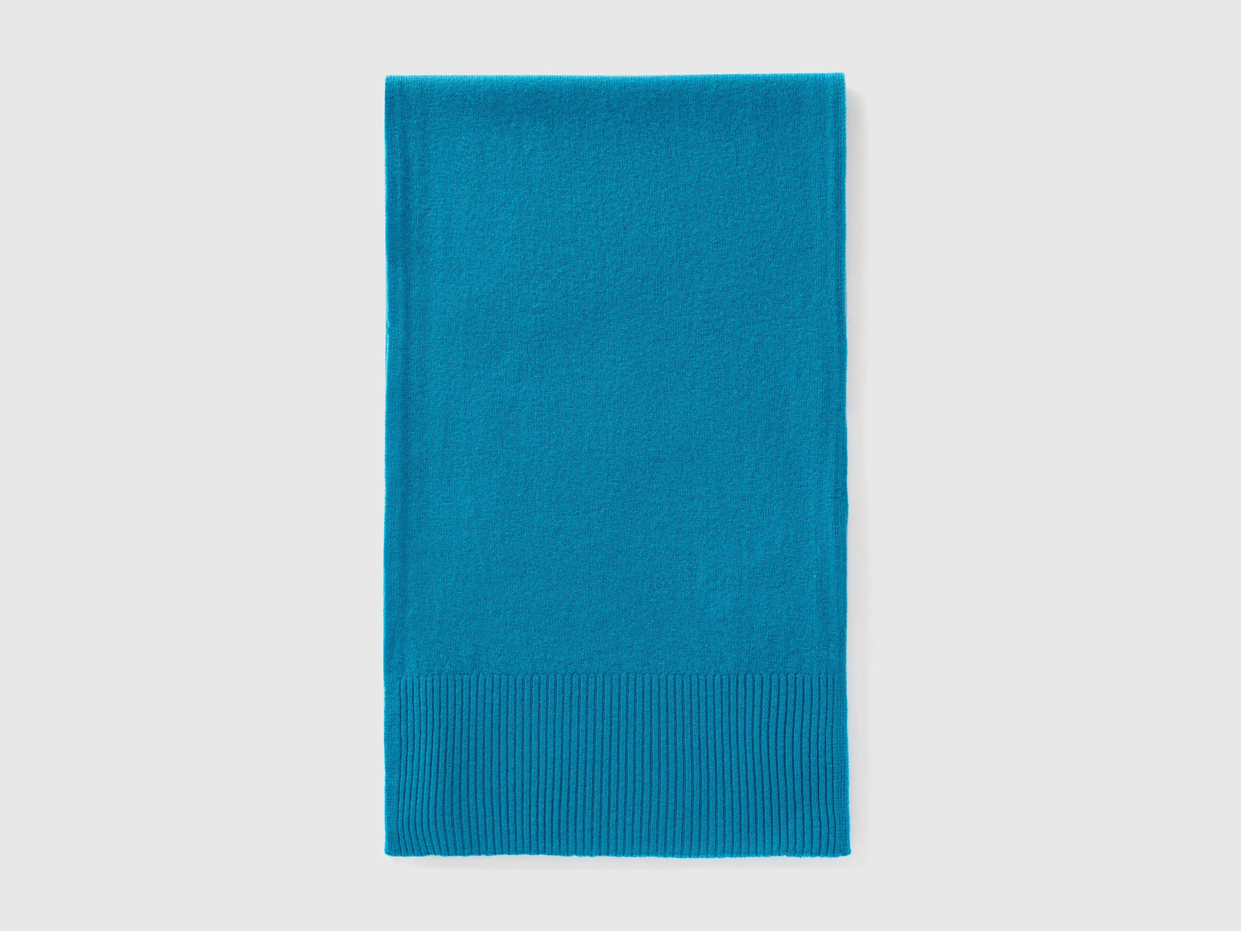 Scarf in pure Merino wool - Turquoise | Benetton