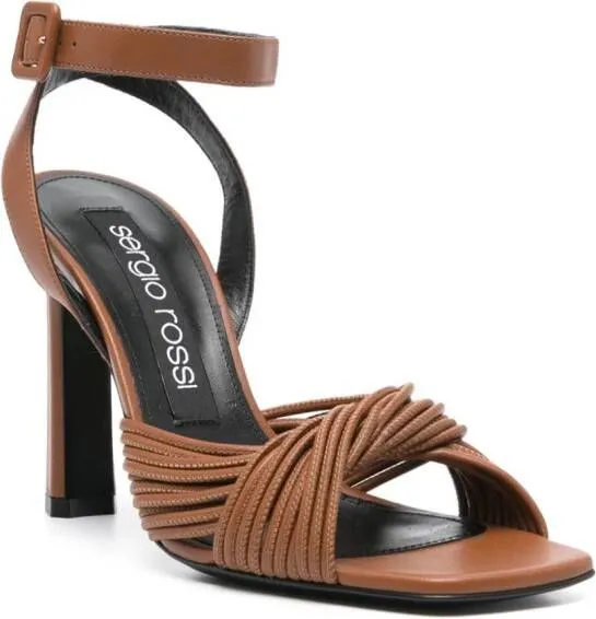 Sergio Rossi SR Akida 80mm sandals Brown