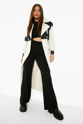 Shirred Waistband Seam Detail Pants