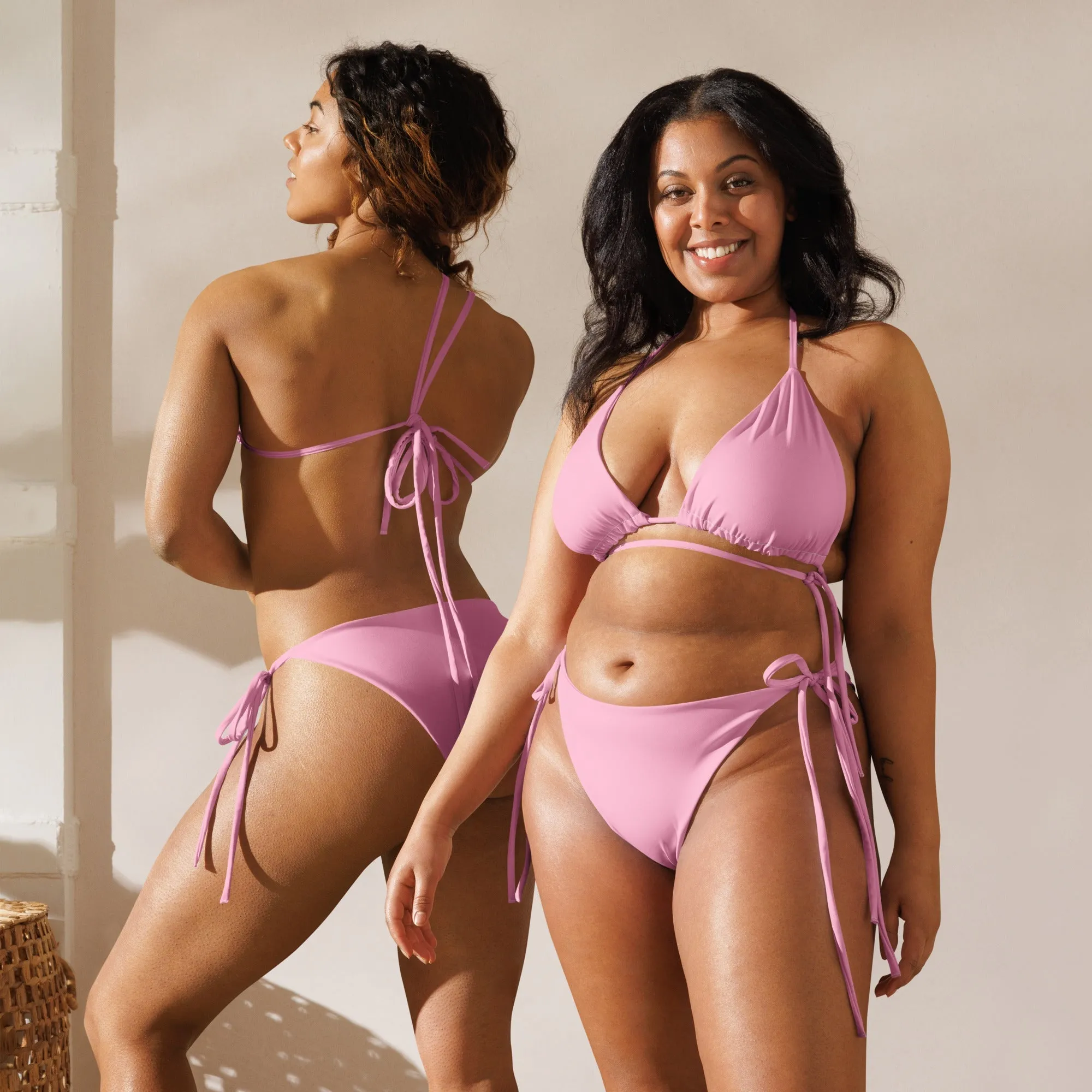 STRING BIKINI SET ECO -FAIRY FLOSS PINK