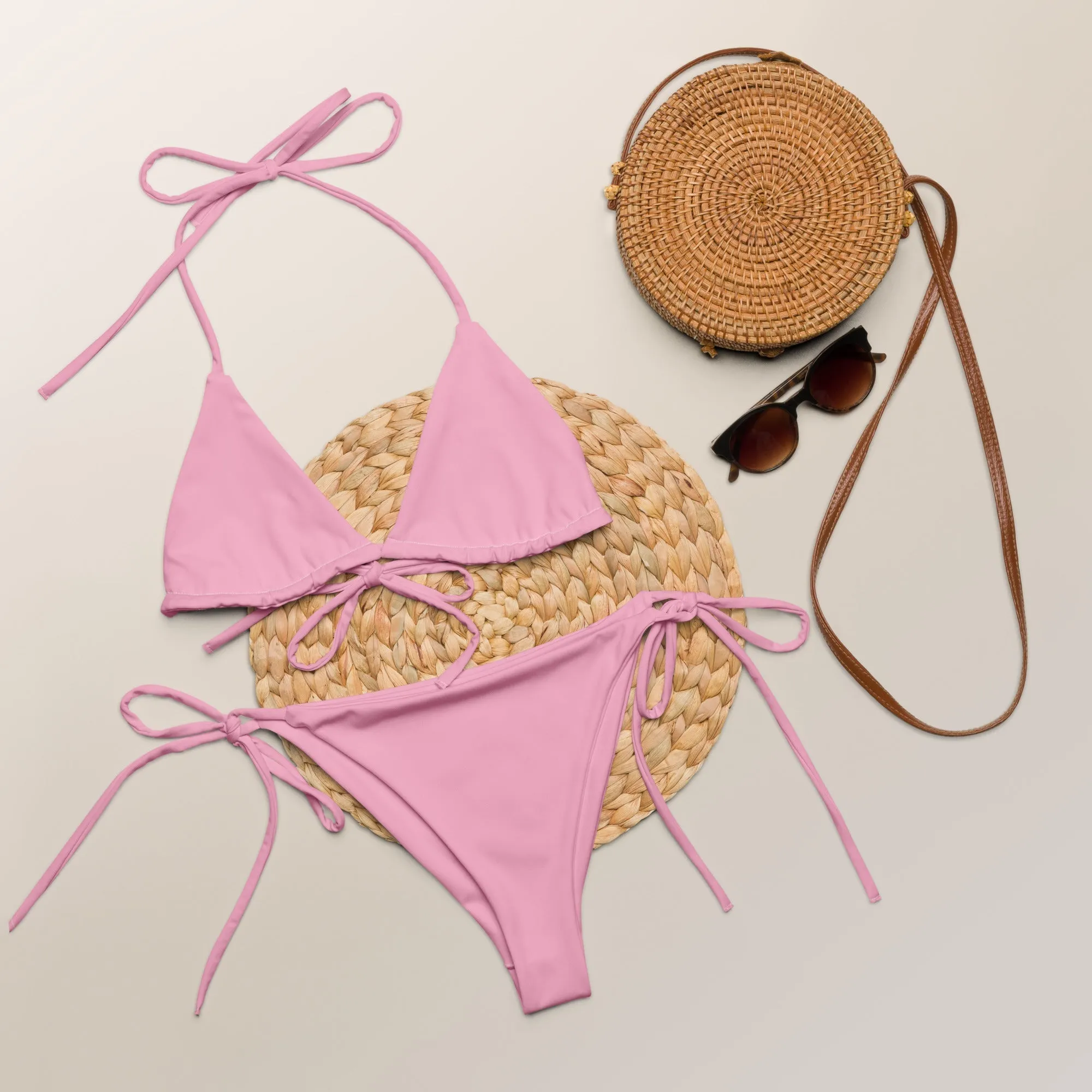 STRING BIKINI SET ECO -FAIRY FLOSS PINK