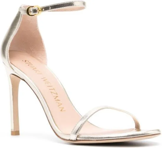 Stuart Weitzman 100mm open-toe sandals Gold