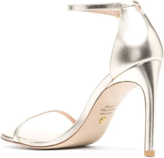 Stuart Weitzman 100mm open-toe sandals Gold