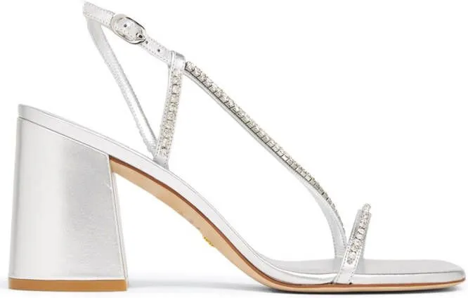 Stuart Weitzman crystal-embellishment open-toe sandals White