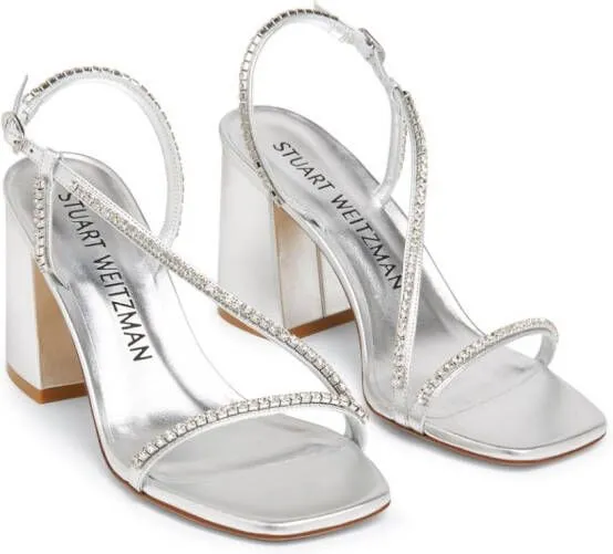 Stuart Weitzman crystal-embellishment open-toe sandals White