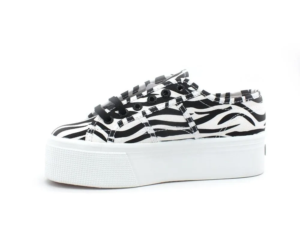 SUPERGA 2790 Print Sneaker Platform Big Zebra Black White S11317W