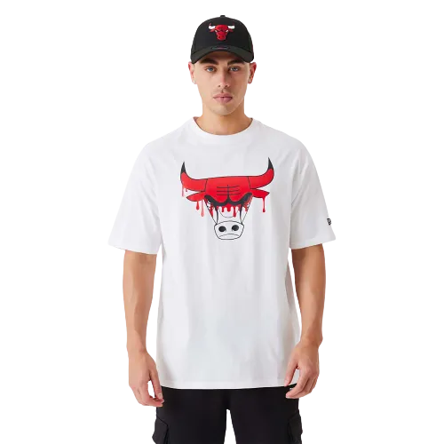 T-Shirt Chicago NBA Drip Logo Bulls bianca