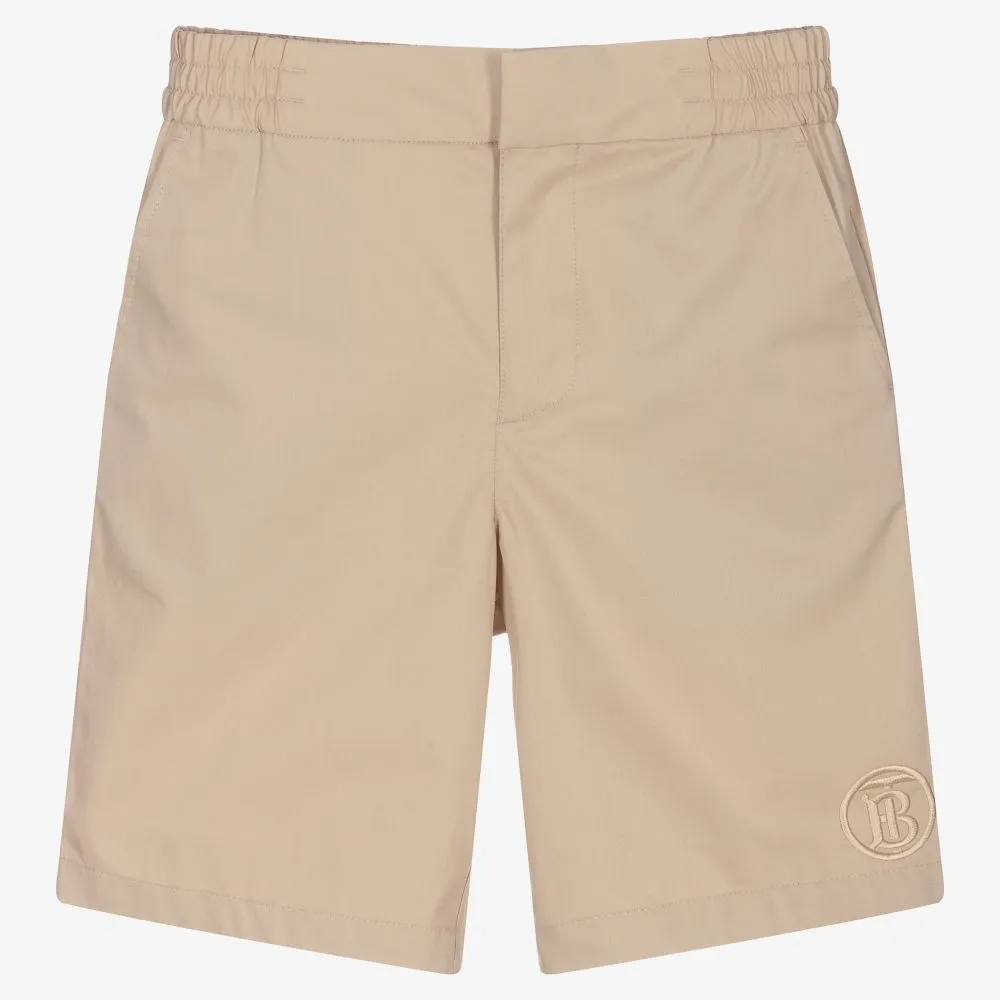 Teen Beige Monogram Shorts