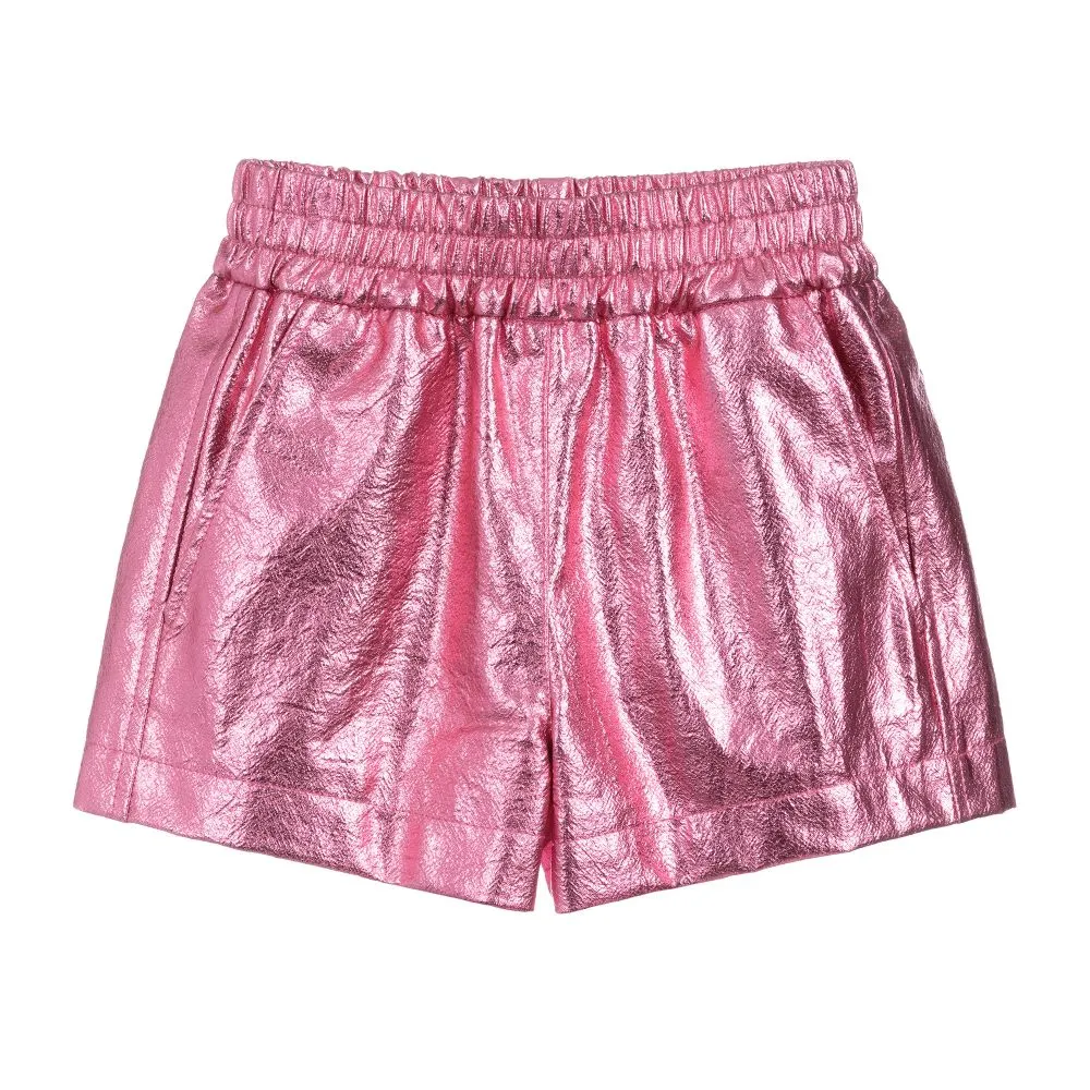 Teen Pink Metallic Shorts