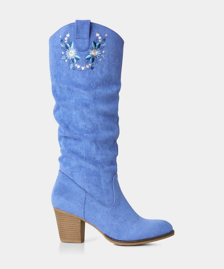 The Blue Tall Slouch Boots