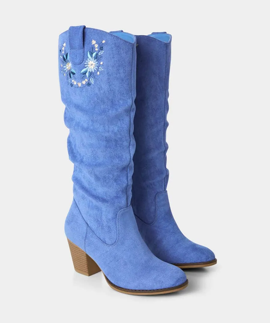 The Blue Tall Slouch Boots