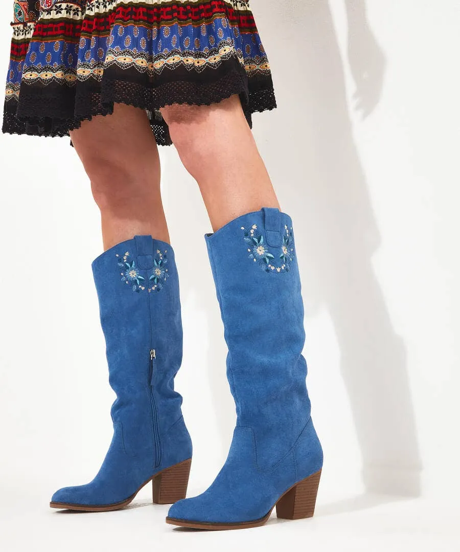 The Blue Tall Slouch Boots