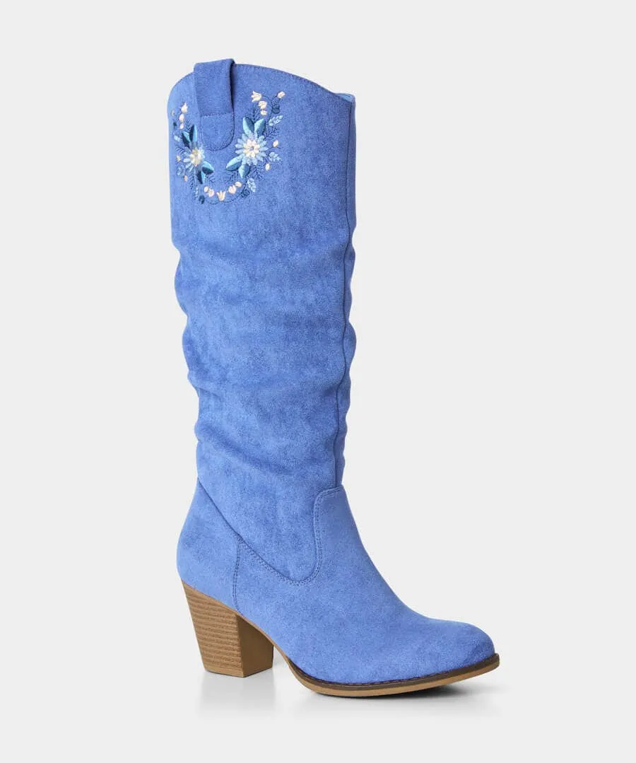 The Blue Tall Slouch Boots