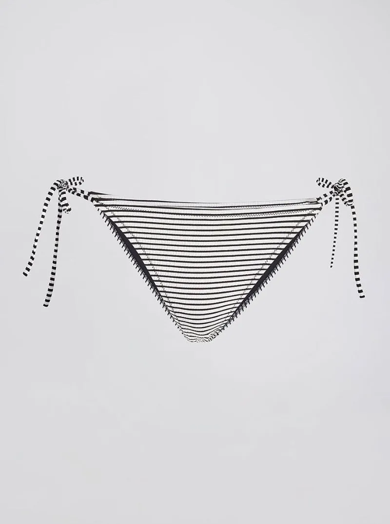 The Lilly Bikini Bottom in Stripe Seersucker