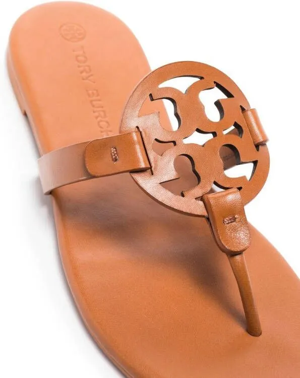 Tory Burch Miller Soft logo leather sandals Brown