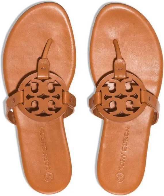 Tory Burch Miller Soft logo leather sandals Brown