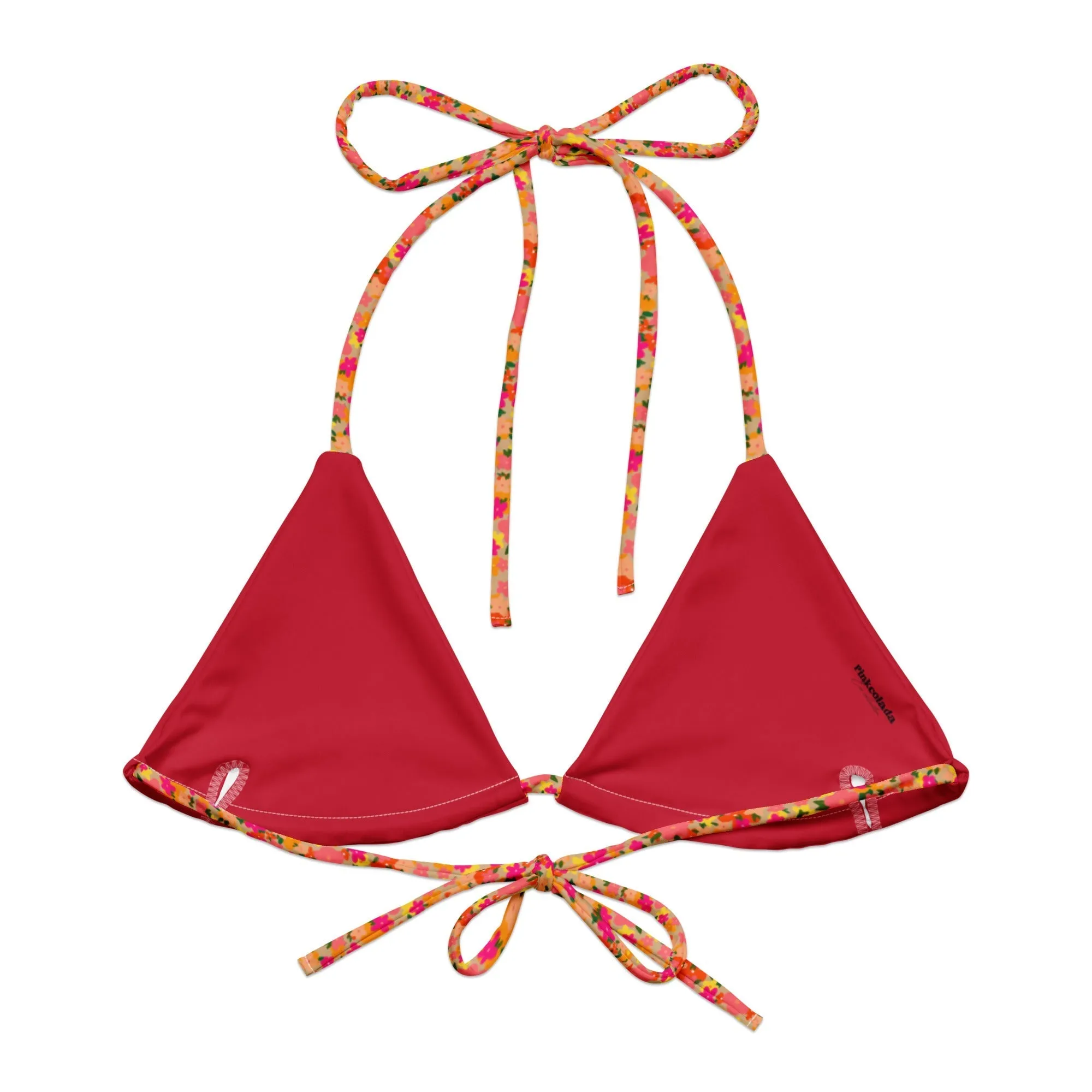 TRIANGLE STRING BIKINI TOP ECO - DITSY MANDARINS