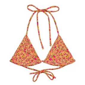 TRIANGLE STRING BIKINI TOP ECO - DITSY MANDARINS