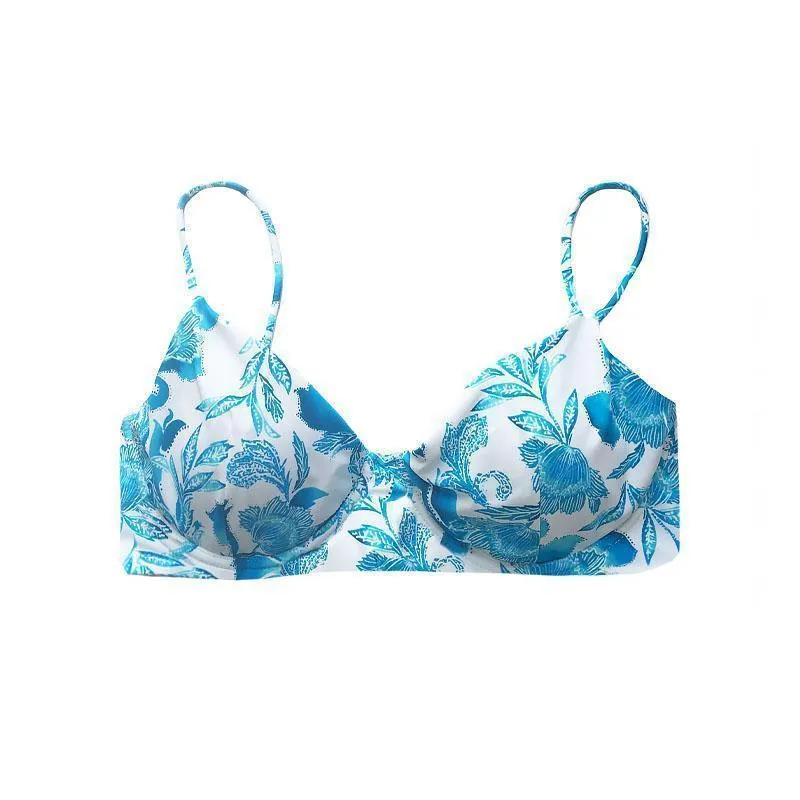 TROPEZ BIKINI TOP IN BLUE BLOOM