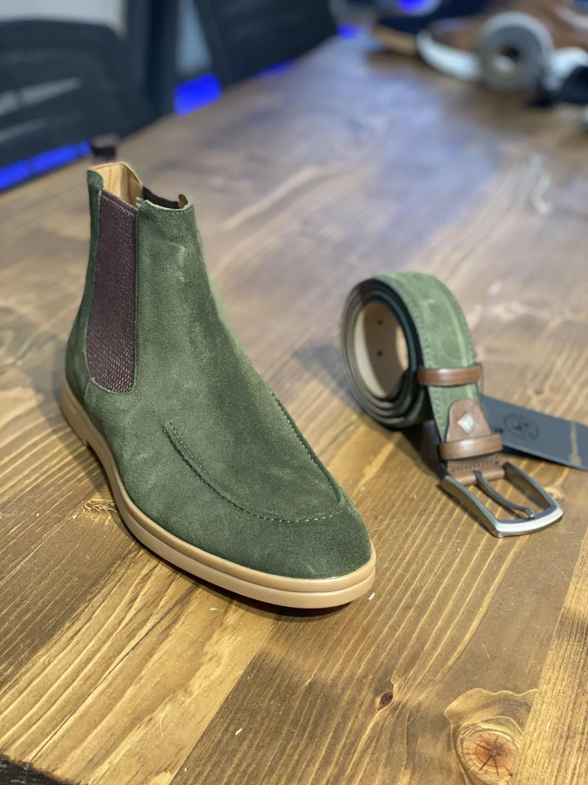 Vicenza Calf Leather Boots Green