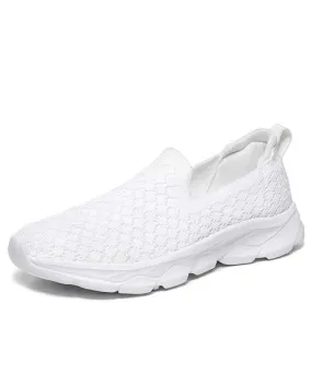 White check texture casual slip on shoe sneaker