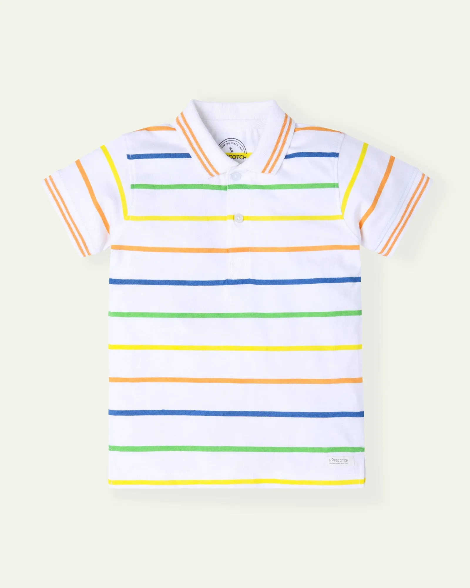 White Striped Polo