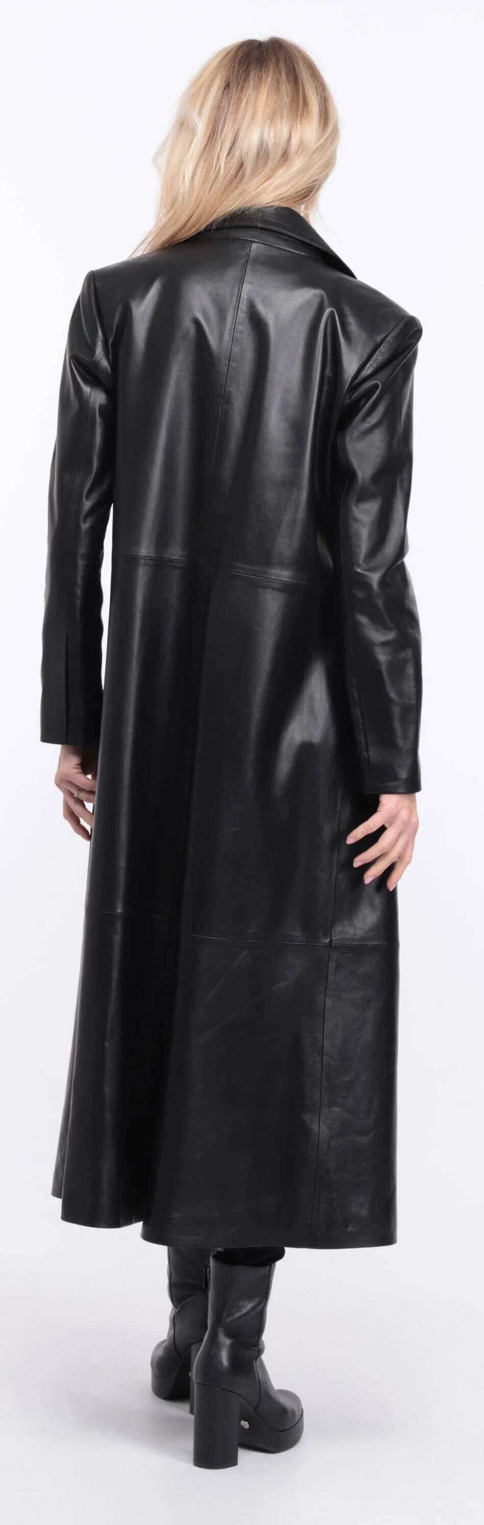 Women's black lambskin leather coat jorda